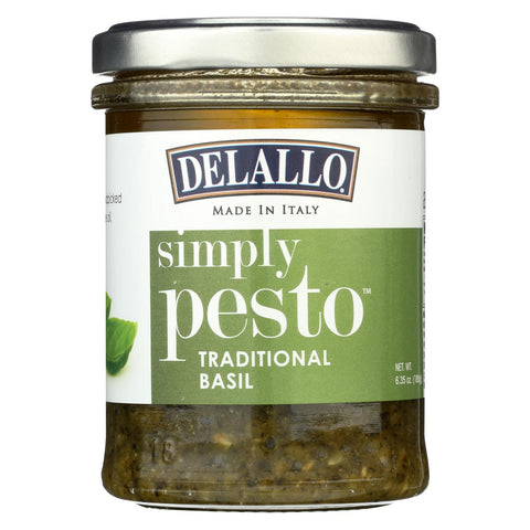 Delallo Simply Pesto Traditional Basil Sauce - Case Of 12 - 6.35 Oz.