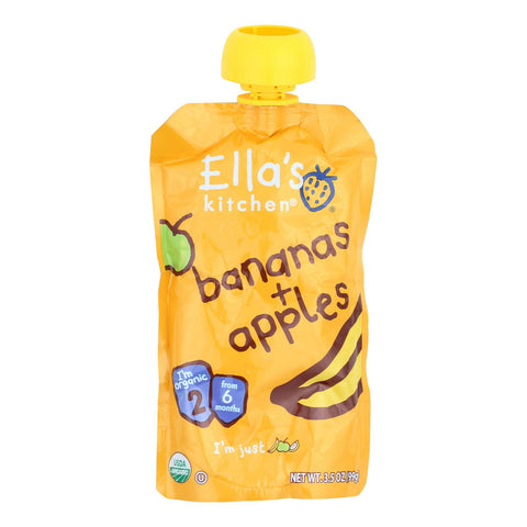 Ella's Kitchen Baby Food - Apples Bananas - Case Of 12 - 3.5 Oz.