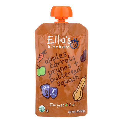 Ella's Kitchen Baby Food - Apples Carrots Prunes Butternut - Case Of 12 - 3.5 Oz.