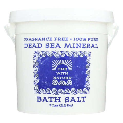 One With Nature Bath Salt, Dead Sea Bath Salts, Fragrance Free  - 1 Each - 5 Lb