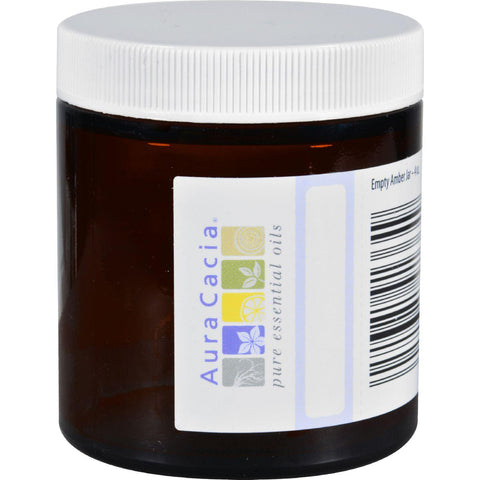 Aura Cacia Bottle - Glass - Amber - Wide Mouth With Writable Label - 4 Oz