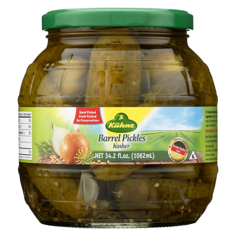 Kuhne Barrel Pickles - Case Of 6 - 34.2 Oz.