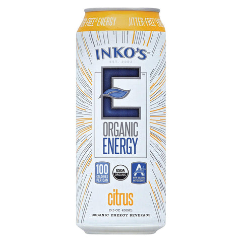 Inko's White Organic Energy - Citrus - Case Of 12 - 15.5 Fl Oz.