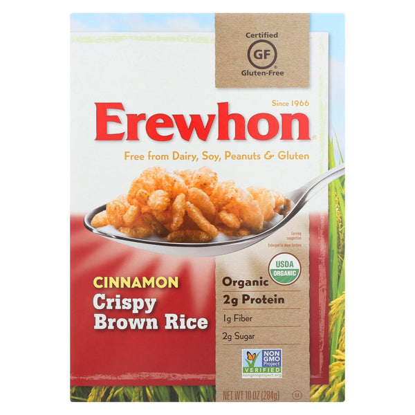 Erewhon Organic Crispy Brown Rice Cereal - Cinnamon - Case Of 12 - 10 Oz.