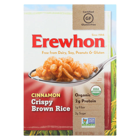 Erewhon Organic Crispy Brown Rice Cereal - Cinnamon - Case Of 12 - 10 Oz.