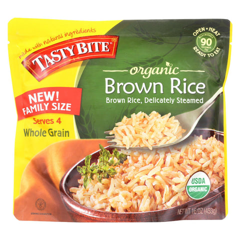 Tasty Bite Organic Brown Rice - Family Size - Case Of 6 - 16 Oz.