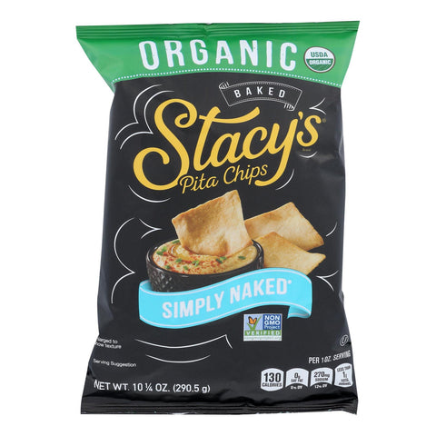 Stacy's Brand Organic Simply Naked Pita Chips  - Case Of 10 - 10.25 Oz