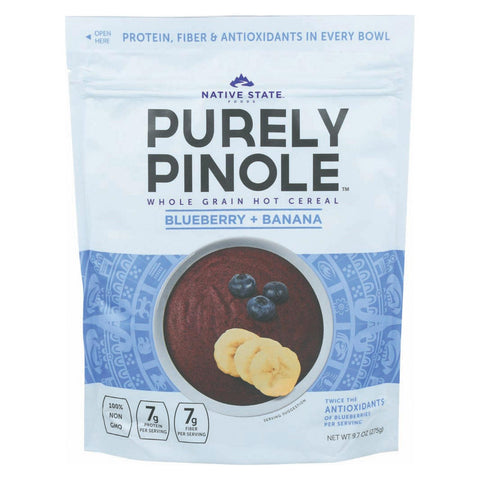 Purely Pinole Cereal - Blueberry And Banana - Case Of 6 - 9.7 Oz.