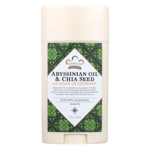 Nubian Heritage Shea Moist Deodorant - Abyssirian And Chia - Case Of 1 - 2.25 Oz.