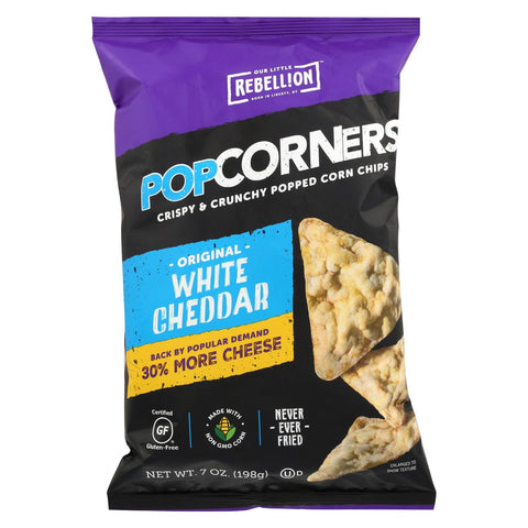 Our Little Rebellion Popcorners Chips - Cheddar Feel-good - Case Of 12 - 7 Oz