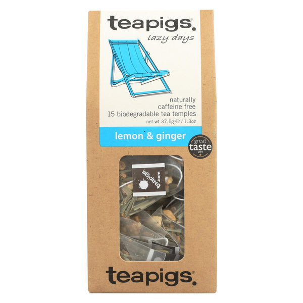 Teapigs Lemon & Ginger Lazy Days Tea  - Case Of 6 - 15 Ct