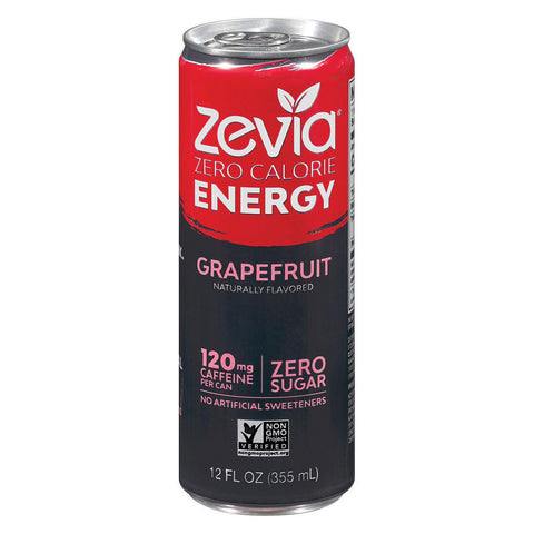 Zevia Zero Calorie Energy Drink - Grapefruit - Case Of 12 - 12 Fl Oz