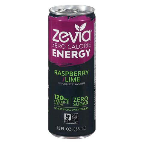 Zevia Zero Calorie Energy Drink - Raspberry-lime - Case Of 12 - 12 Fl Oz