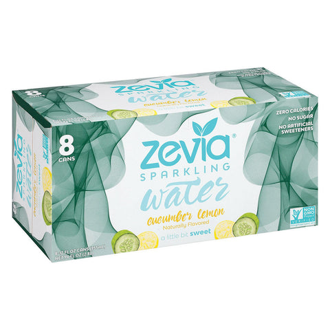 Zevia Sparkling Water - Cucumber Lemon - Case Of 3 - 8-12 Fl Oz