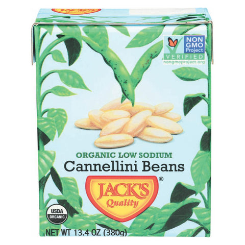 Jack's Quality Organic Cannellini Beans - Low Sodium - Case Of 8 - 13.4 Oz