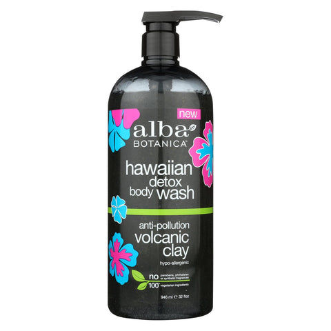 Alba Botanica Hawaiian Detox Body Wash - Anti-pollution Volcanic Clay - 32 Fl Oz