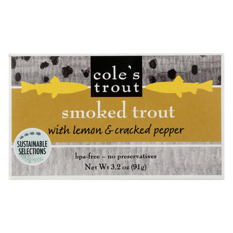 Cole's - Trout Smoked Lemon Pepper - Case Of 10 - 3.2 Oz