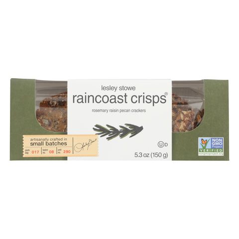 Lesley Stowe Rosemary Raisin Pecan Crackers - Case Of 12 - 5.3 Oz