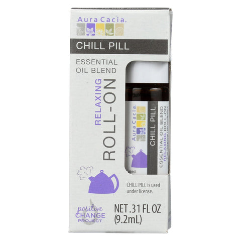 Aura Cacia Chill Pill - Roll On - Oil - Case Of 4 - .31 Fl Oz