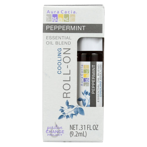 Aura Cacia Peppermint - Toll On - Oil - Case Of 4 - .31 Fl Oz