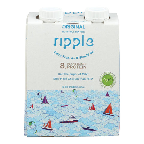 Ripple Foods Ripple Aseptic Original, Plant Based With Pea Protein  - Case Of 4 - 4-8 Fz