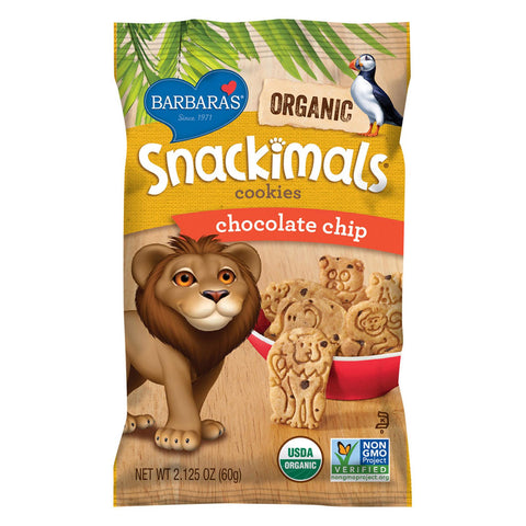 Barbara's Bakery Snackimals Cookies - Chocolate Chip - Case Of 18 - 2.125 Oz.