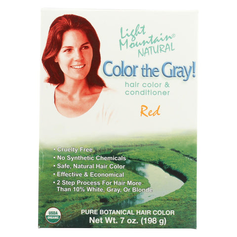 Light Mountain Hair Color - Color The Gray! Red - Case Of 1 - 7 Oz.