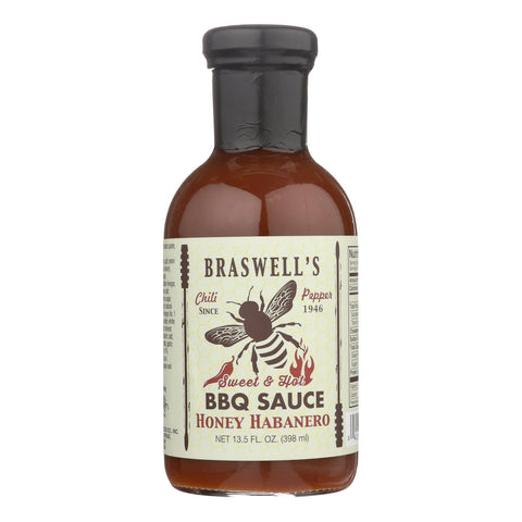 Braswell's Sweet & Hot Honey Habanero Bbq Sauce  - Case Of 6 - 13.50 Fz