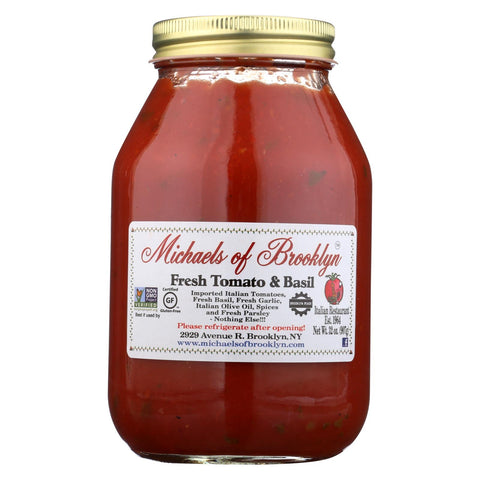 Michael's Of Brooklyn Fresh Tomato And Basil Pasta Sauce  - Case Of 6 - 32 Oz