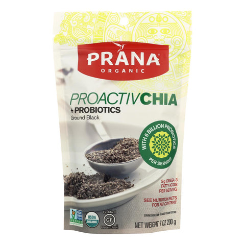 Prana Organics Organic Ground Black Proactivchia + Probiotics - Case Of 6 - 7 Oz
