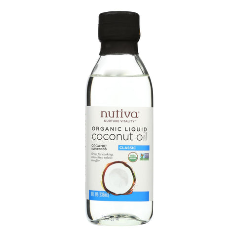 Nutiva Organic Liquid Coconut Oil's Sole Ingredient  - Case Of 6 - 8 Fz