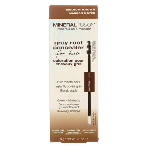 Mineral Fusion - Gray Root Concealer - Medium Brown - 0.28 Oz.