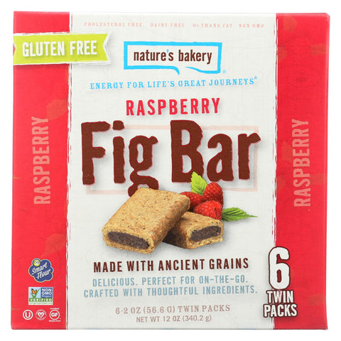 Nature's Bakery Gluten Free Fig Bar - Raspberry - Case Of 6 - 2 Oz.