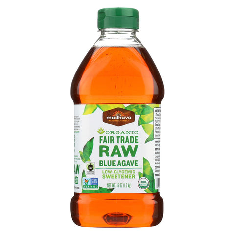Madhava Honey Agave Nectar - Organic - Raw - Case Of 4 - 42 Oz