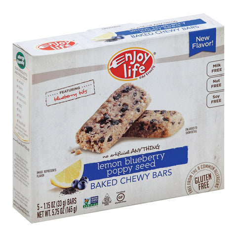 Enjoy Life Snack Bar - Lemon Blueberry Poppyseed - Case Of 6 - 5.75 Oz.