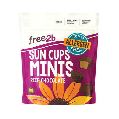 Free 2 B Sun Cups - Mini - Ice Chocolate - Case Of 6 - 4.2 Oz