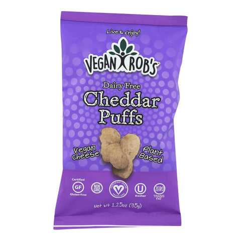Vegan Rob's Cheddar Puffs, Cheddar - Case Of 24 - 1.25 Oz