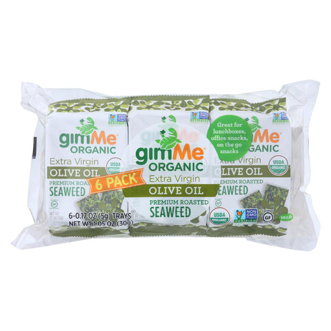 Gimme Seaweed Snacks Seaweed Snack - Organic - Extra Virgin Olive Oil - Case Of 8 - 6-.17 Oz