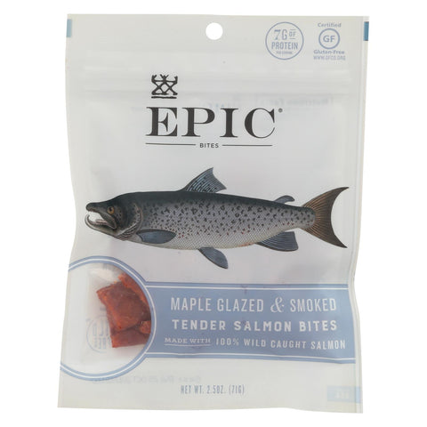 Epic Jerky Bites - Salmon Maple Dill - Case Of 8 - 2.5 Oz.