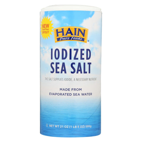 Hain Sea Salt - Iodized - Case Of 8 - 21 Oz