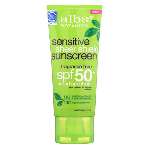Alba Botanica Sunscreen - Sensitive Sheer Touch Spf 50and - Case Of 1 - 3 Oz.