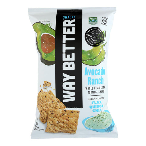 Way Better Snacks Avocado Ranch Tortilla Chips  - Case Of 12 - 5.5 Oz