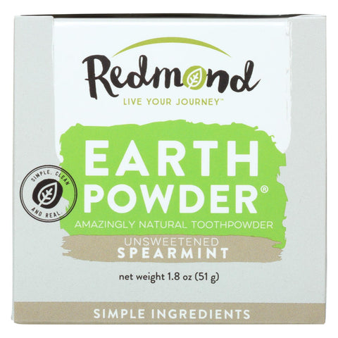 Redmond Earthpowder Toothpowder, Spearmint  - 1 Each - 1.8 Oz
