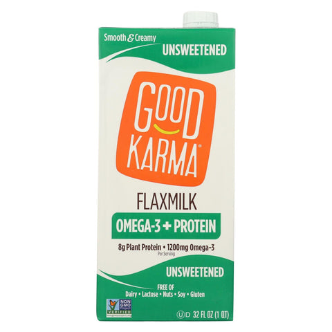 Good Karma Flax Milk - Protein - Vanilla - Case Of 6 - 32 Fl Oz