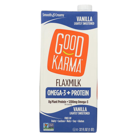 Good Karma Flax Milk - Protein - Vanilla - Case Of 6 - 32 Fl Oz
