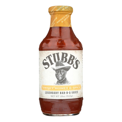 Stubb's Sweet Honey & Spice Legendary Bar-b-q Sauce - Case Of 6 - 18 Oz