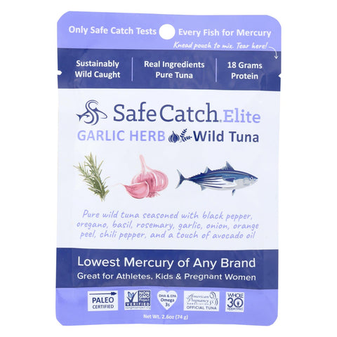Safe Catch - Tuna Garlic Herb Pouch - Case Of 12 - 2.6 Oz