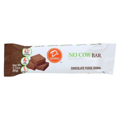 D's Natural No Cow Bar In Chocolate Fudge Brownie  - Case Of 12 - 2.12 Oz