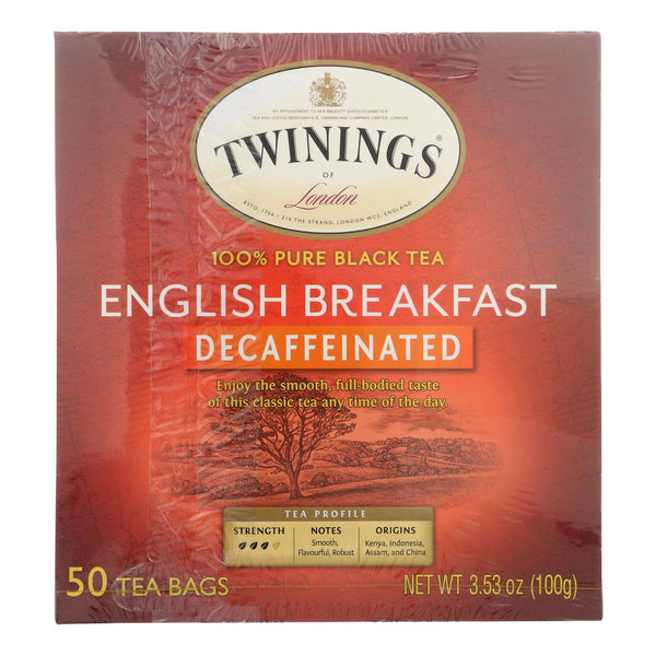 Twinings Tea - Tea Decaf English Breakfast - Case Of 6 - 50 Bag