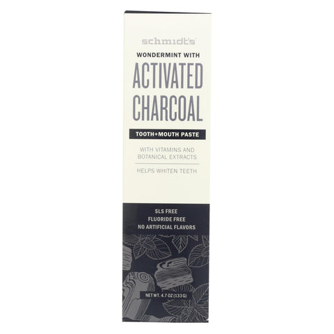 Schmidt's - Toothpaste Wondermint With Activated Charcoal - 4.7 Oz.